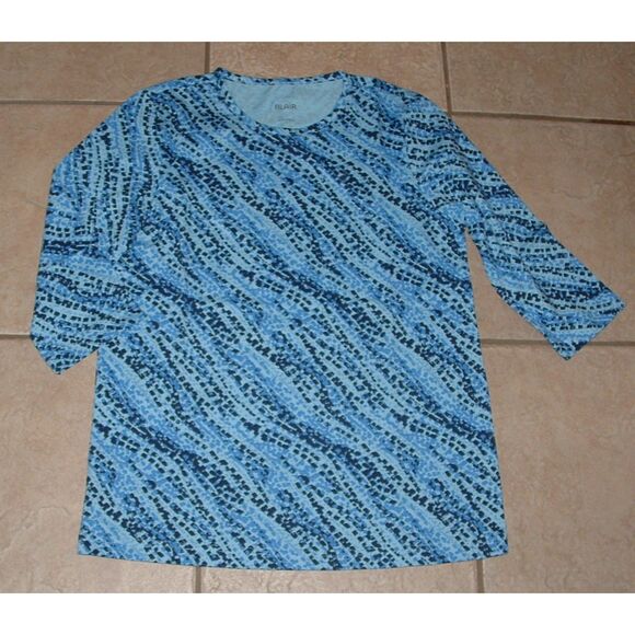 NEW Blue Print Sz Small Casual Wear 3/4 Sleeves Cotton Blend Tee Shirt BLAIR - Picture 1 of 2